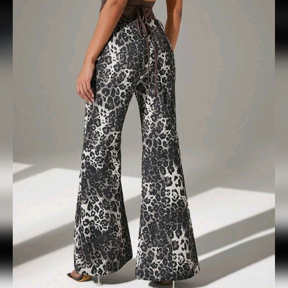Bold Leopard Print Flare Pants - Picture 3 of 5